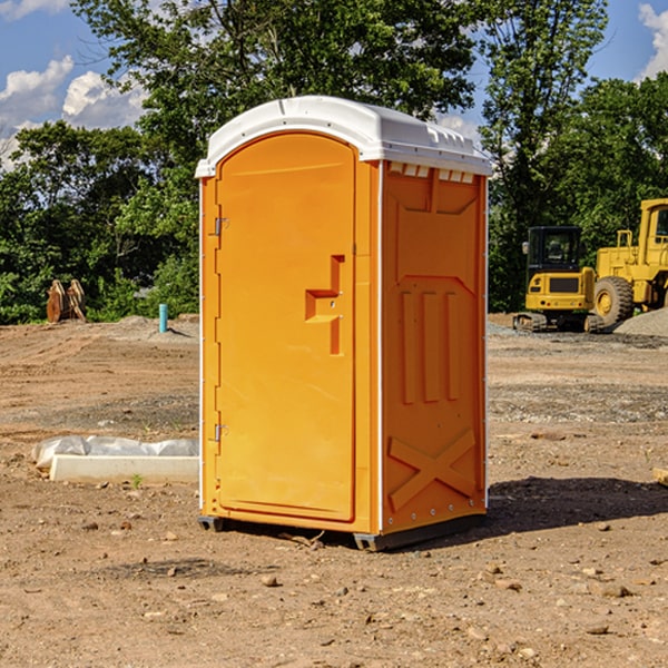 how often are the porta potties cleaned and serviced during a rental period in Mustang OK